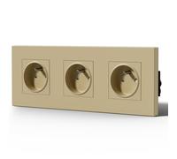 BSEED Prise Electrique, Prise Murale Plastique, 228mm Or | Prise Encastrée avec Panneau En Plastique, Alternatif Norme Française 16 Amp 240V