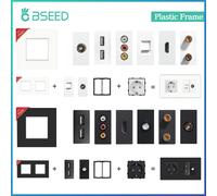 BSEED - prise murale Internet Cat5, cadre en plastique, pièces, Port de Charge USB, fonction d'interface Satellite TV, combinaison de bricolage