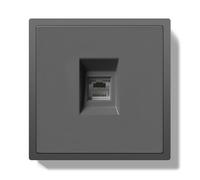 BSEED Prise standard UE Prise de téléphone individuelle avec griffes, prise encastrée avec cadre en PC, 80 x 80 mm, gris