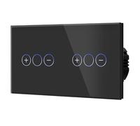 BSEED Variateur à Double Touche Sans Panneau en Verre WIFI Interrupteur Mural 157 * 86mm Noir