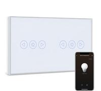 BSEED WiFi Variateur de Lumière Double,1 Gang 1 Voie Intelligent Interrupteur gradateur Blanc,Compatible avec Alexa et Google Home,Interrupteur Connecté WiFi avec Écran Tactile(Ligne Neutre Requis)