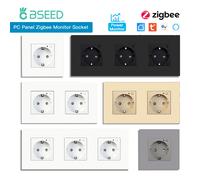Bseed Zigbee moniteur d'énergie prise murale PC cadre en plastique Double prises intelligentes Triple fiches Tuya Google Home contrôle de la vie intelligente