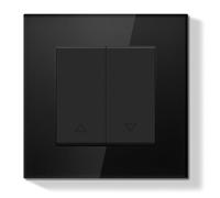 BSEEDLIFE Interrupteur pour Store Enrouleur,Bouton-Poussoir pour Rideau avec Cadre en Verre,Moderne pour Maison et Appartement,Installation Facile (Pinces et Griffes),86 * 86mm,Noir