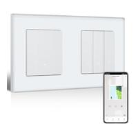 BSEEDLIFE Interrupteur WiFi intelligent avec interrupteur de volet roulant Wi-Fi, interrupteur mural 1 compartiment + minuterie pour volets roulants, compatible avec Alexa/Google Home, interrupteur