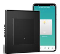 BSEEDLIFE Smart Interrupteur Intelligent Mural,Zigbee Interrupteur Encastré 1 Gang 86 * 86mm,Compatible avec Alexa et Google Home(via l'Application Tuya/Smart Life),Noir
