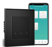 BSEEDLIFE Smart Interrupteur Intelligent Mural,Zigbee Interrupteur Encastré 3 Gang 86 * 86mm,Compatible avec Alexa et Google Home(via l'Application Tuya/Smart Life),Noir