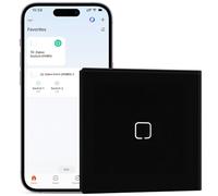 BSEEDLIFE Smart Tactile Interrupteur Mural,Zigbee Intelligent Interrupteur,1 Gang 1 Voie 86 * 86 mm,Montage Encastré,Compatible avec Alexa et Google Home(Via l'Application Tuya/Smart Life),Noir