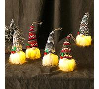Bseical GNOME de Noel 5 Pièces, GNOME de Noel Peluche Lumineux Ornement Sapin de Noel a Suspendre Lutin de Noël à Piles, Pere Noel pour Decoration Lumineux, Décor Maison Cadeau Noel