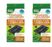 BSI - 6 Pieges a Colle Anti-Nuisibles - pour Araignees, Cafards et Autres Insectes Rampants - Écologique, Noir (Lot de 2)