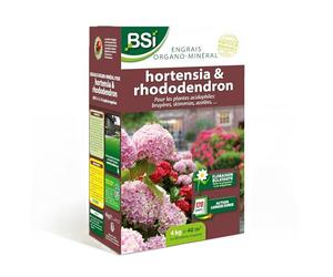BSI - Engrais Hortensias Et Rhododendrons - Bio - Pour Tous les Variétés - Floraison Éclatante - Action Longue Durée - 4kg - Jusqu'à 40 m² - UAB