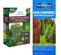 BSI Engrais pour Bio Haie/If/Conifère 40 m & Fertiligene Soin Brunissement des Coniferes Liquide 500ml