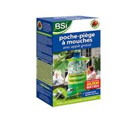BSI - Poche Piège A Mouches - Avec Appât - Pour Extérieur - Attrape Et Digère Jusqu'à 40 000 Insectes, Plastique vert / bleu