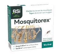 BSI - Traitement Des Eaux Stagnantes - Oeufs Et Larves De Moustiques - Mosquitorex - Base Huiles Végétales - 10 x 5 ml - Jusqu'à 50 m²