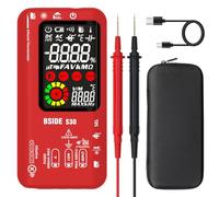 BSIDE Multimètre Numérique Automatique Thermomètre IR Testeur Diode LED Haute Tension 9999 Comptes LCD Couleur Testeur Électrique Multifonction de Tension Courant à Grand Vitesse/Double Alimentation