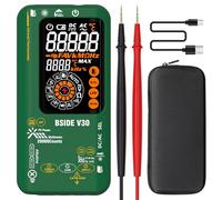 BSIDE Multimètre Numérique Intelligent 20000 Comptes TRMS, Multimètre Photovoltaïque 1500V 0.01mV 0.1μA, Testeur Électrique avec Filtre Passe-Bas, Double Alimentation, LCD Couleur et Thermomètre IR