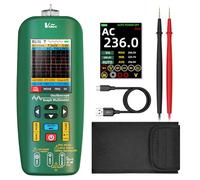 BSIDE O1 Multimètre Numérique TRMS avec Oscilloscope LCD Couleur 4 Résultats Testeur Oscilloscope Portable 10Mhz Auto Calibrage Voltmètre Ampèremètre Rechargeable pour PC DIY Automobile Électronique