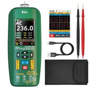BSIDE O1 Multimètre Oscilloscope Portable 3 en 1 Multimètre TRMS à Oscilloscope Automobile LCD Couleur 4 Résultats 10Mhz Connectable sur PC Testeur Rechargeable de Tension Courant Continuité Capacité