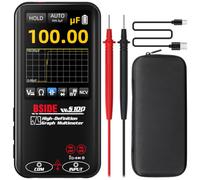 BSIDE S100 Multimètre Numérique 10000 Comptes TRMS avec Affichage Graphique, Testeur Électrique de Poche Rechargeable pour Mesure de Tension Résistance Continuité Millivolt Capacité Diode NCV