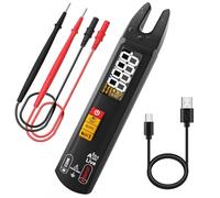 BSIDE U0 Multimètre Numérique Intelligent avec Pince Ampèremétrique Ouverte et Détecteur de Tension Sans Contact Mini Testeur Automatique Rechargeable de Courant/Tension AC DC Résistance Continuité