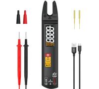 BSIDE U0 Multimètre Numérique Pince Ampèremétrique Ouverte Entièrement Automatique pour AC DC Courant Tension Résistance et Continuité Mini Détecteur de Tension Rechargeable avec Sondes prolongées