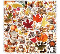 BSITSSS 100 Pièces Autocollants Automne, Feuille Érable Stickers Scrapbooking, Automne Autocollant Scrapbooking pour Scrapbook Ordinateur Portable Voyage Tasse D'eau Le Coffre Voitures