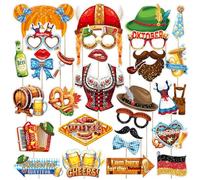 BSITSSS 30 Pièces Oktoberfest Photo Booth Props, Fete de La Biere Accessoires Photobooth, Kit Photobooth pour Oktoberfest Decoration Activités Jeux Fournitures