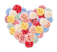BSITSSS 45 Pièces Fleurs Artificielles Hortensia, Coloré Fausse Fleur Chrysanthème Boule, Fleur Artificielle en Tissu pour DIY Decoration Bapteme Mariages Anniversaire Guirlande Interieur Extérieur