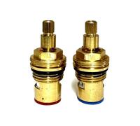 BSP 1/2" 24 cannelures quart de tour cartouche céramique robinet valve 53 mm paire chaud froid B6 CC9