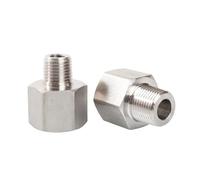 BSPP femelle à BSPT mâle, filetage métrique, réducteur en acier inoxydable 304, douille hexagonale, raccord de tuyau, adaptateur de gaz d'eau, connecteur de coupleur(FEMALE DN8_1/8")