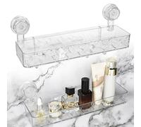 bssmmai Étagère de douche mobile à ventouse - Sans perçage - Charge maximale : 10 kg - Sol vidable pour salle de bain et cuisine - Transparent