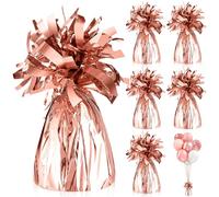 BSTDAYEVER Poids Ballon Helium Cône de Poid de Ballon Feuille L'hélium 6Pcs | Supports de Ballons Métalliques 150g/pc Orrose Pendentif Dorés pour Ballons D'anniversaire de Mariage Célébrations Décoratio