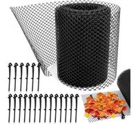 BSTDAYEVER Protection Gouttière Protege grillage Gouttiere Contre Feuilles | 18cmx8m Grille Gouttières Anti Feuilles avec 20 Pinces Grillage Gouttiere Robuste en Maille pour Maisons Abris Voiture Écurie