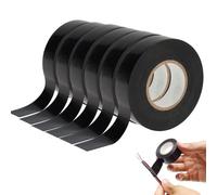 BSTHP Ruban électrique, 6 Pièces Electricien, 16 mm * 15 m Ruban D'isolation électrique pour Les Projets De Câblage Et Les Réparations (Noir)