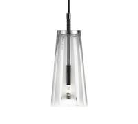 Bsweden Suspension Manhattan 50 verre transparent. rayures verticales givrées