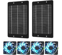 BSY-528 Kit de ventilateur d'échappement solaire double 12 V avec panneau solaire monocristallin, étanchéité IP65 pour serres, camping-cars, maisons d'animaux domestiques