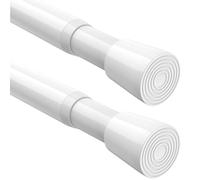 BSYXLSX 2 Pack Tringle Rideau Extensible Sans Percage, Dimensions 70-120cm, Barre Rideau Télescopique Monobloc,Sans Assemblage Blanc (Diamètre 22 mm)
