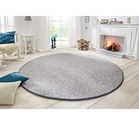 BT Carpet Wolly Tapis Rond - Tapis de Salon en Tissu Plat à Poils Courts Aspect Laine Skandi Skandi Salle à Manger, Salon, Chambre d'enfant, Chambre à Coucher, crème, 133 cm