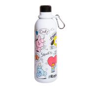 Erik Gourde isotherme Line Friends BT21 500 ml – Acier inox. double paroi Sans BPA Blanc/Noir