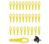 BTACGWP 30 Lames Plastique Coupe Bordure Jaunes Ondulées, Lame Rotofil Rechange Compatible avec Einhell, Ferrex, Lux Tools | Profil Ondulé pour Coupe de Pelouse Propre et Nette