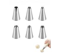 BTACGWP Douilles de Patisserie, Set de 6 Petites Embouts Poche à Douille Patisserie, Acier Inox Durables, Compatibles Poches Standards, Idéal pour Glaçage Précis & Décorations Cupcakes