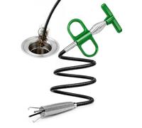 BTACGWP Furet Déboucheur Canalisation 90 cm Vert, Pince Hélicoïdale Flexible, Désobstruction Ciblée Sans Produits Chimiques, Idéal pour Siphons, Douches et WC