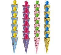 BTACGWP Gobelets Cône Glace Lot de 24, Carton Alimentaire Épaissi Antifuite, Blocage de l'Humidité pour Éviter Les Taches lors d'Anniversaires Enfants & Réunions Festives