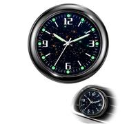 BTACGWP Horloge de Voiture Ronde Blanche Quartz Précis avec Clip Ventilation, Tableau de Bord Lumineux Compact et Esthétique