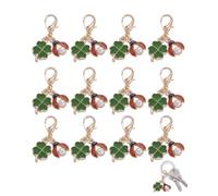 BTACGWP Lot Porte Clés Coccinelle 12 Pièces, Breloques Métal Émaillé, Porte Bonheur Durable, Repérage Clair et Sécurisé, Pratique Déco Sac Femme Fille