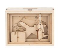 Bte Cadeau Bois 3d "Journey",Fsc Mixcred., Nature, 11,5x8,5x5cm,Kit De 12 Pièces, Boîte 1kit