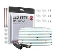 BTF-LIGHTING Bande LED FCOB COB Flexible Haute Densité Lumière Uniforme 8W/m 10M 336LED/m DC24V Blanc Froid 6000K CRI 90+8mm Largeur Ruban LED pour Décoration (Pas d'Adaptateur ou de Contrôleur)
