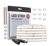 BTF-LIGHTING Bande LED FCOB COB Flexible Haute Densité Lumière Uniforme 8W/m 10M 336LED/m DC24V Blanc Naturel 4000K CRI 90+8mm Largeur Ruban LED pour Décoration (Pas d'Adaptateur ou de Contrôleur)