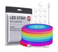 BTF-LIGHTING Bande LED Néon RGB Adressable WS2811 360° Lumière Ronde et Flexible 5M 50LEDs/M DC12V Étanche IP67 pour Décoration Maison Rétroéclairage TV Jeux Fête avec Effets de Poursuite(Bande Seule)