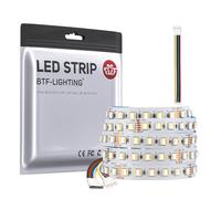 BTF-LIGHTING Bande LED RGBCCT 2700K-6500K 5M 96LEDs/m DC24V IP30 PCB Blanc | Ruban LED 5M 5050SMD 5 en 1 RGB+blanc chaud+ blanc froid pour Chambre Fête Décor Intérieur. Sans contrôleur ni alimentation