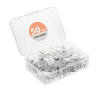 BTF-LIGHTING FCOB COB 50 pcs 8mm Connecteurs Transparents pour FCOB 8 mm de largeur 2 Pin v+ v- Bande LED monochrome Connexion d'angle Compatible uniquement avec des fils 20 AWG (Fils Non Inclus)